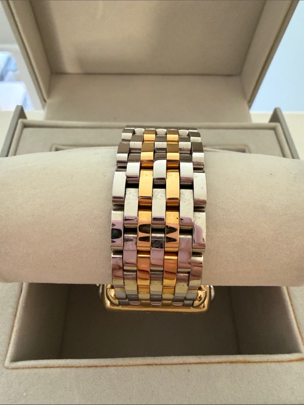Michele Two-Tone Gold and Silver Diamond Bezel Women's Watch - Picture 10 of 12